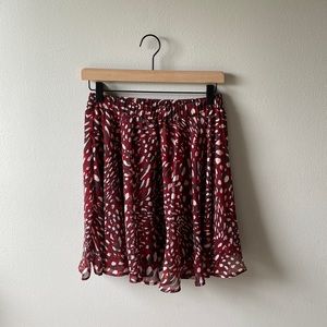 Banana Republic Red Leopard Printed Flippy skirt